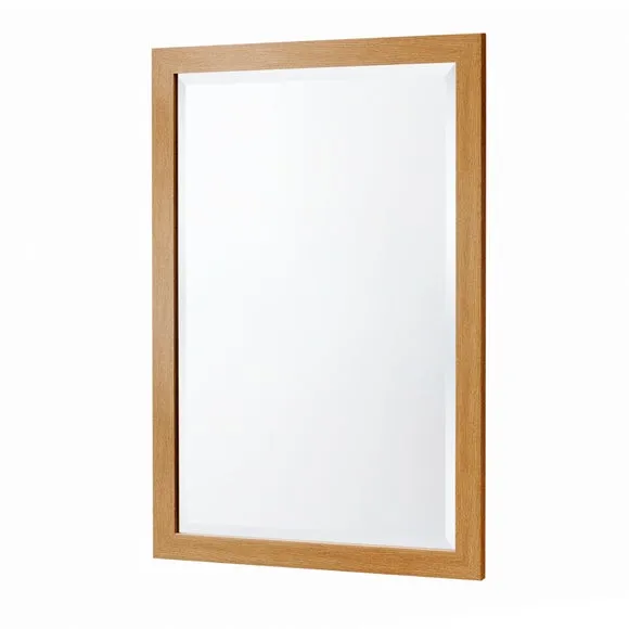 Yearn Simple Oak Effect Bevelled Wall Mirror 3