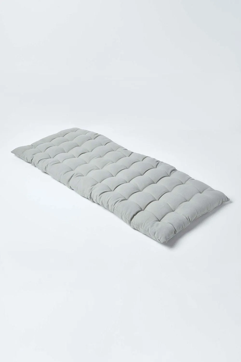 Homescapes Garden Bench Cushion Luxury 2 Seater Cotton Indoor Outdoor Pad, 108 x 42cm in Grey 1