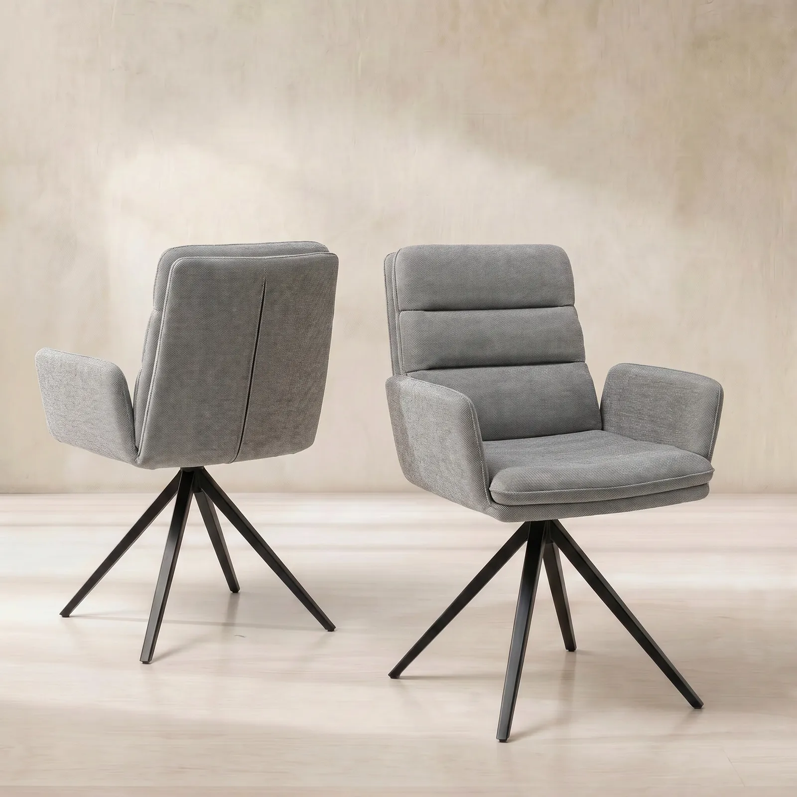 Innsbruck Swivel Dining Chair, Grey Fabric | Barker & Stonehouse 1