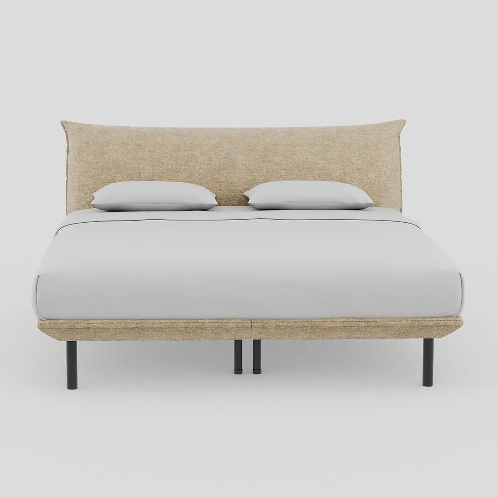 Heal's Aria Bed Super King NOVA VELLUTO Almond Box Sprung, Black Feet 1