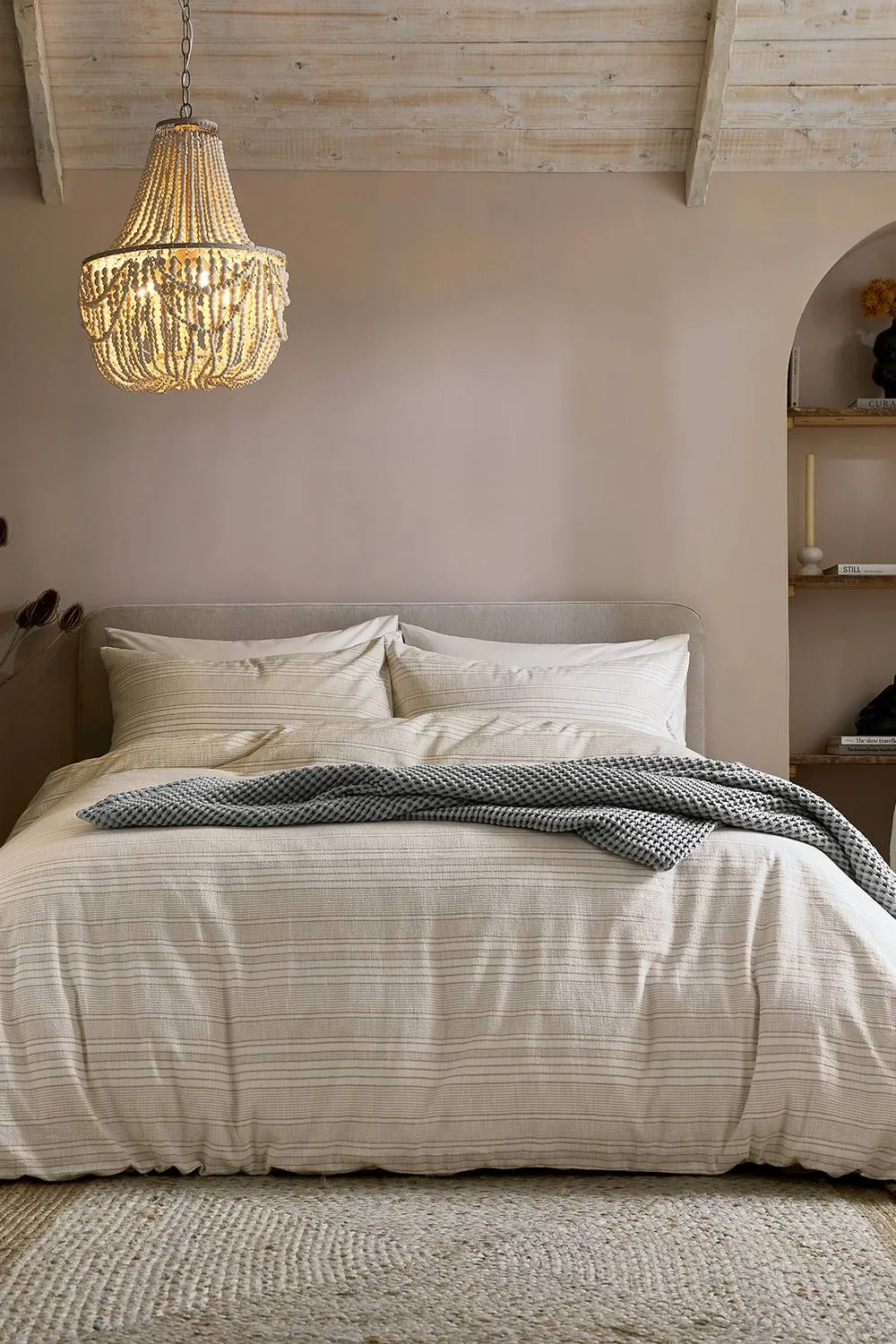 Abigail Ahern x Murmur 'Zelda' Woven Cotton Duvet Cover Set in Cream