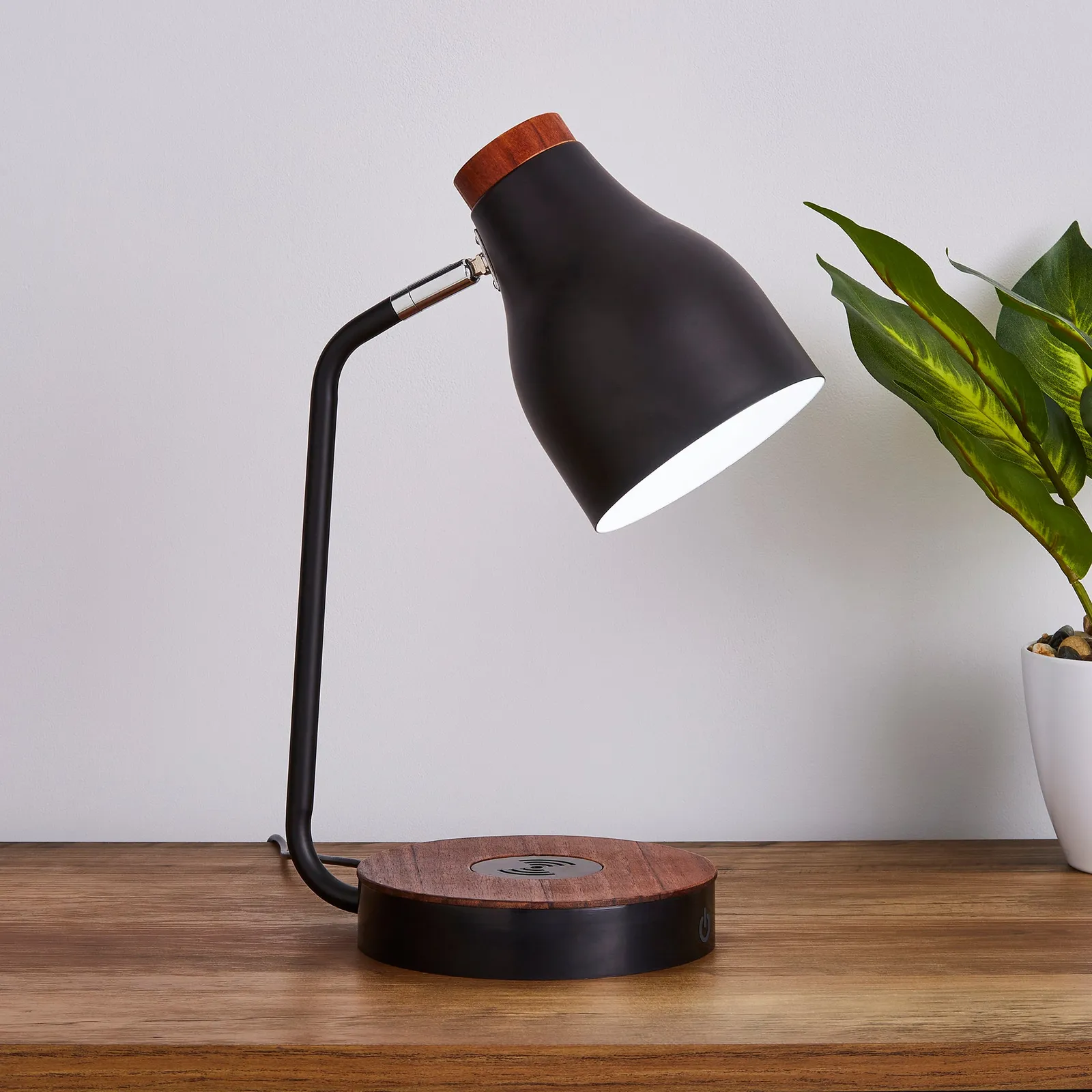 Imogen Phone Charging Desk Lamp Black