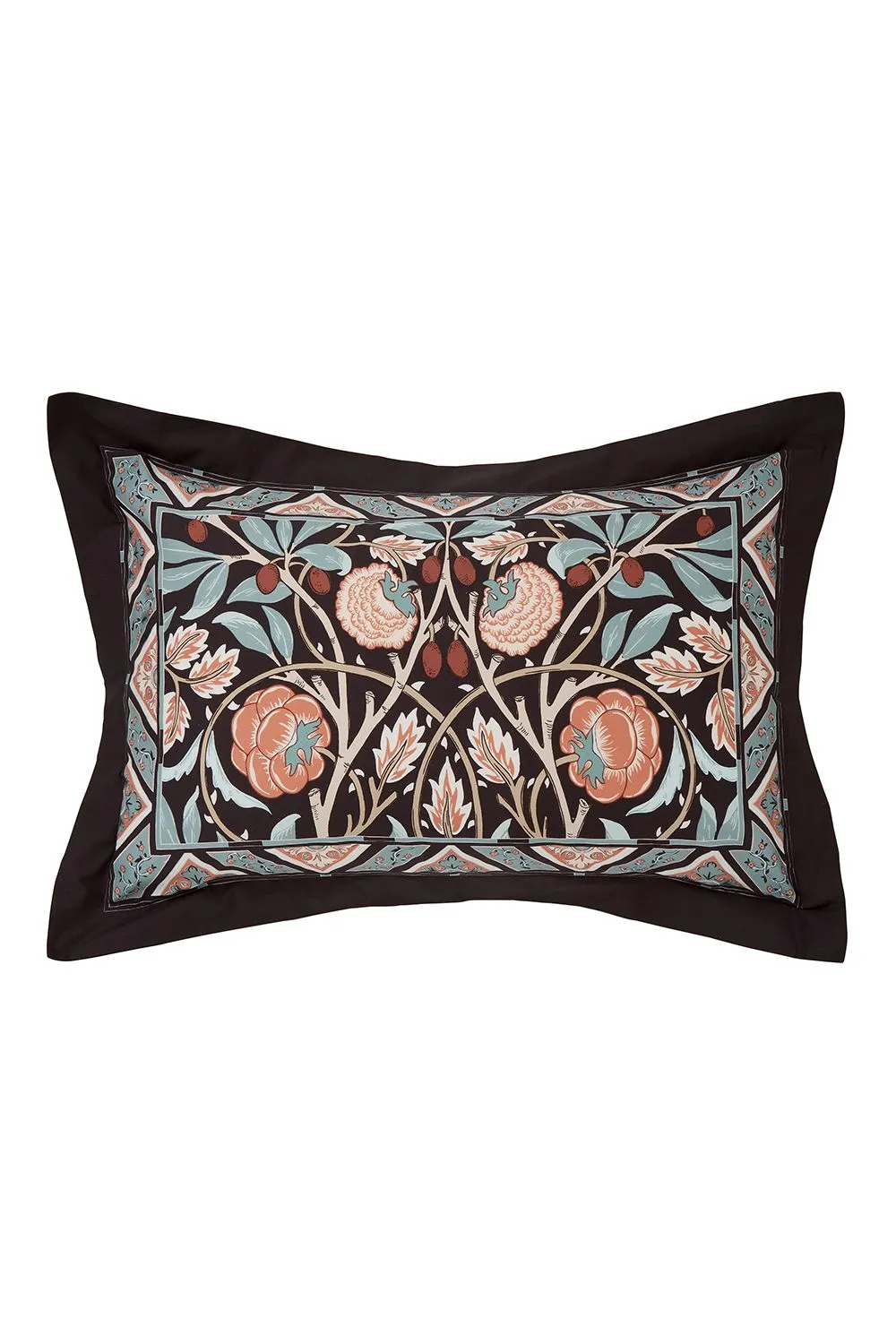 Morris & Co 'Olive & Rose' Cotton Duvet Cover Set in Indigo 3