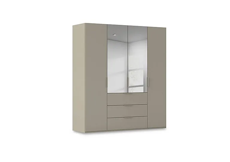Haven 201cm 4 Door Combi Décor Wardrobe with 2 Décor Doors and 2 Mirror Doors