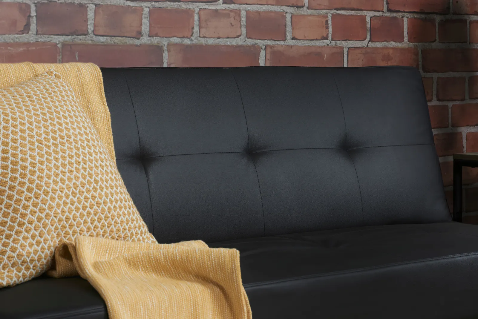 Birlea Black Faux Leather Sofa Bed Franklin Bed Settee Contemporary 3