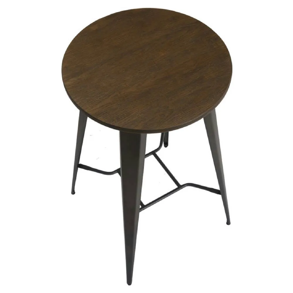 netfurniture Richmond Rustic Round Bar Table in Dark Brown 2