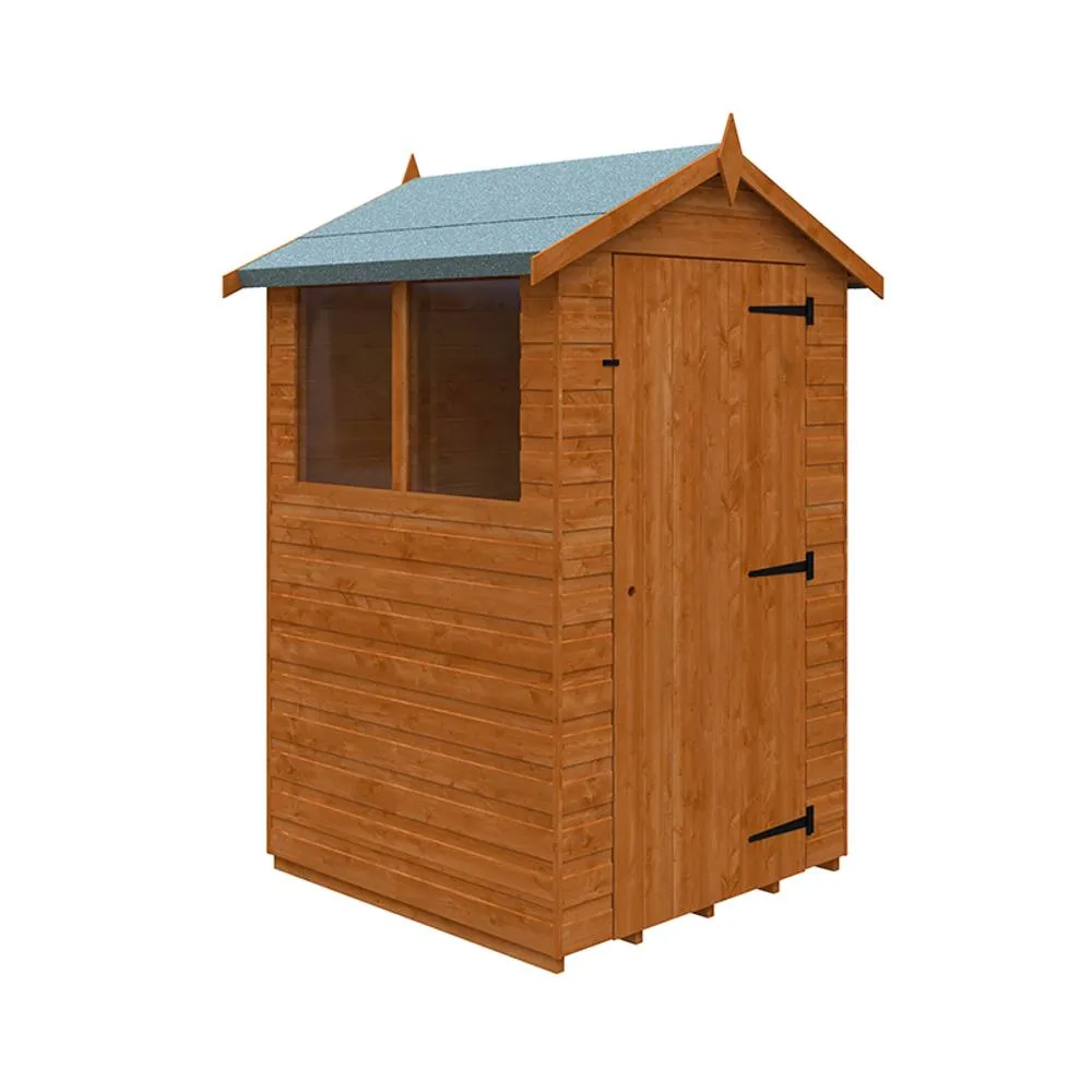Buttercup Farm 4 x 4 Feet Super Apex 12mm Shed - Solid Wood/Softwood/Pine in Burnt Orange