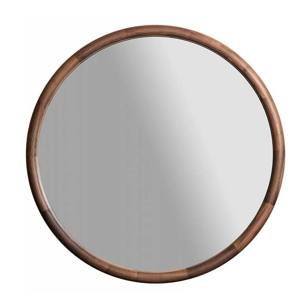 Porada Giove Round Wall/Floor Mirror Walnut 2