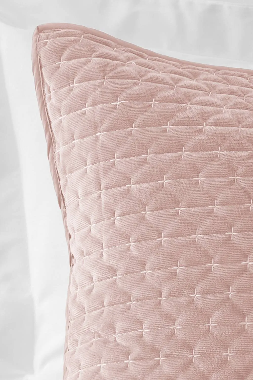 Bianca 'Attica Velvet' Embroidered Pillow sham Pair in Pink 2