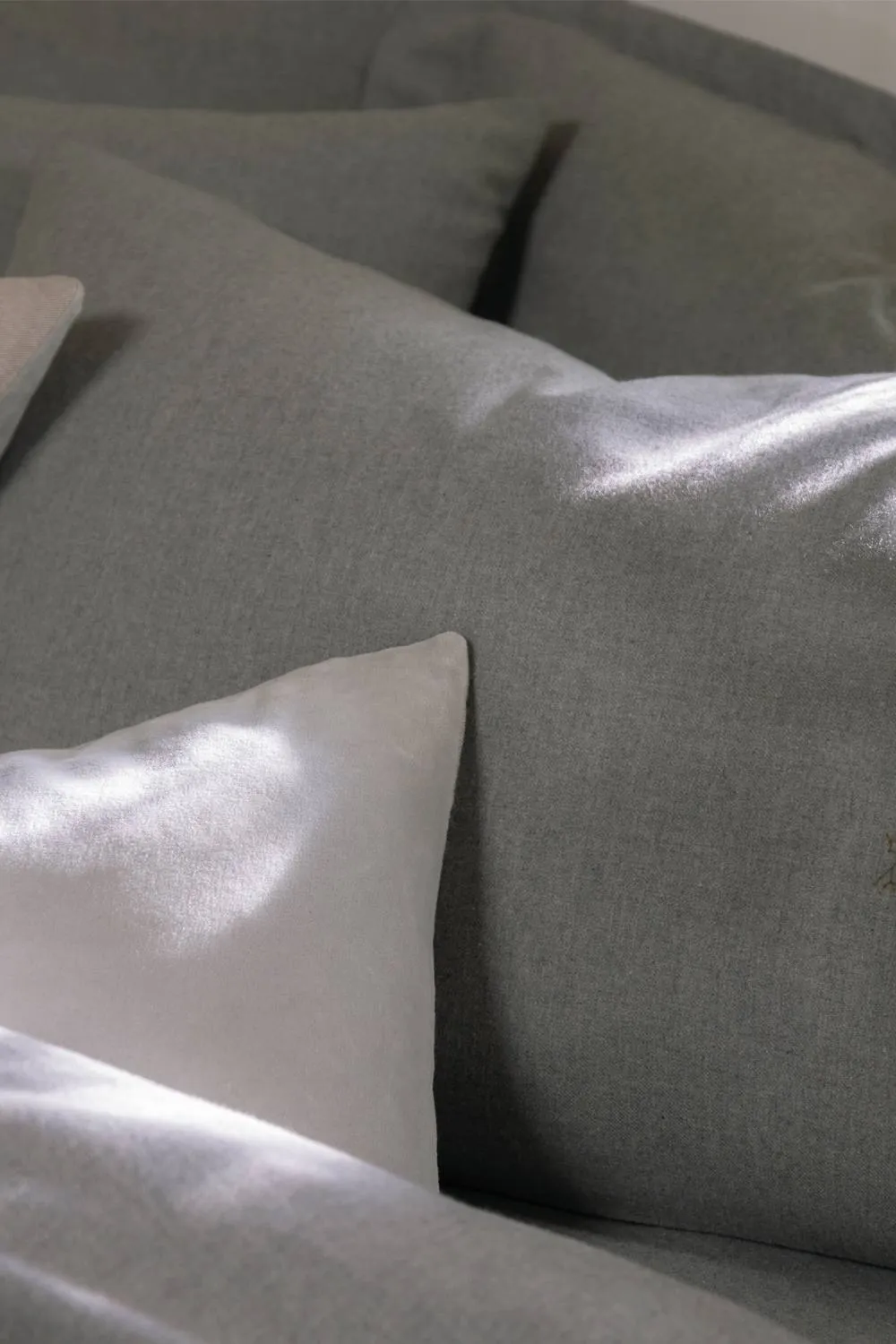 CHRISTY Flannel Marl Super Soft Brushed Cotton Standard Pillowcase Pair in Grey 2