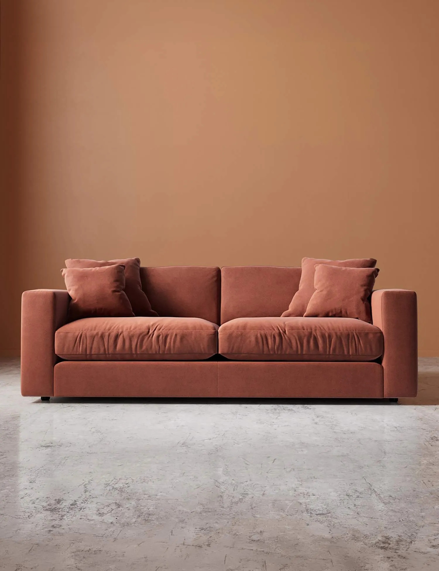 Swoon Easy Velvet 3 Seater Sofa Brown