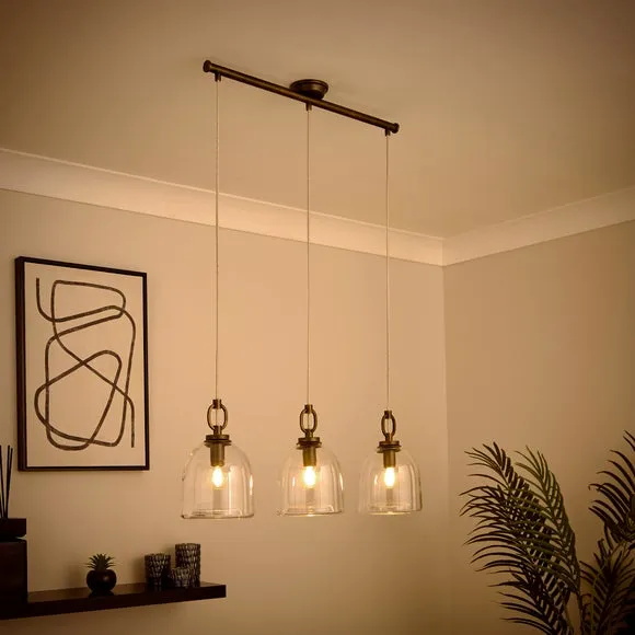 Alba Industrial 3 Light Diner Ceiling Light 2