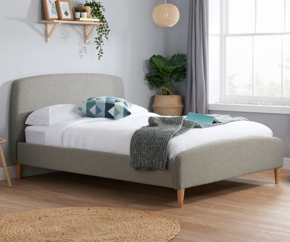 Quebec Grey Fabric Bed - 4ft6 Double