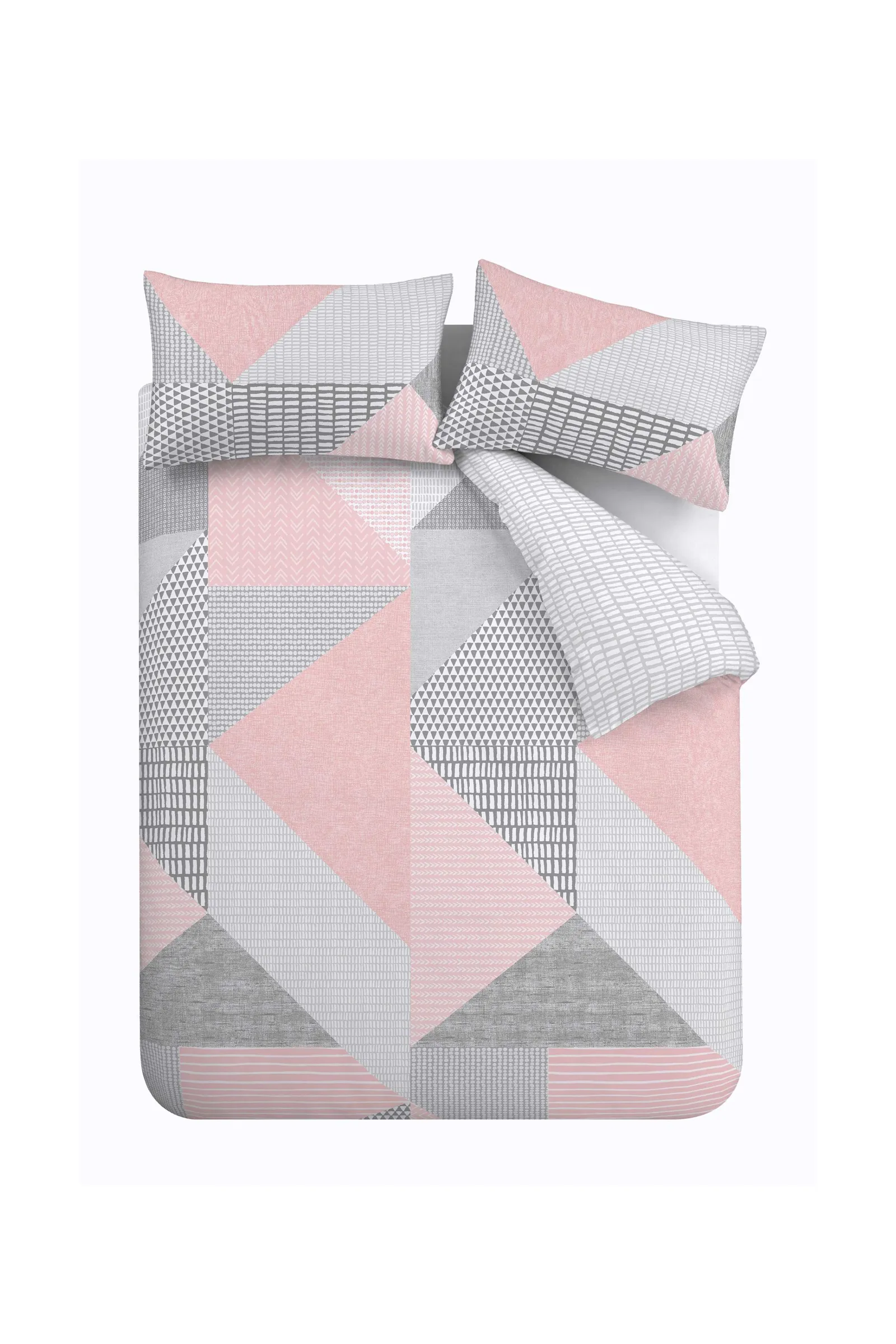 Catherine Lansfield 'Larsson Geo' Duvet Set in Pink 5