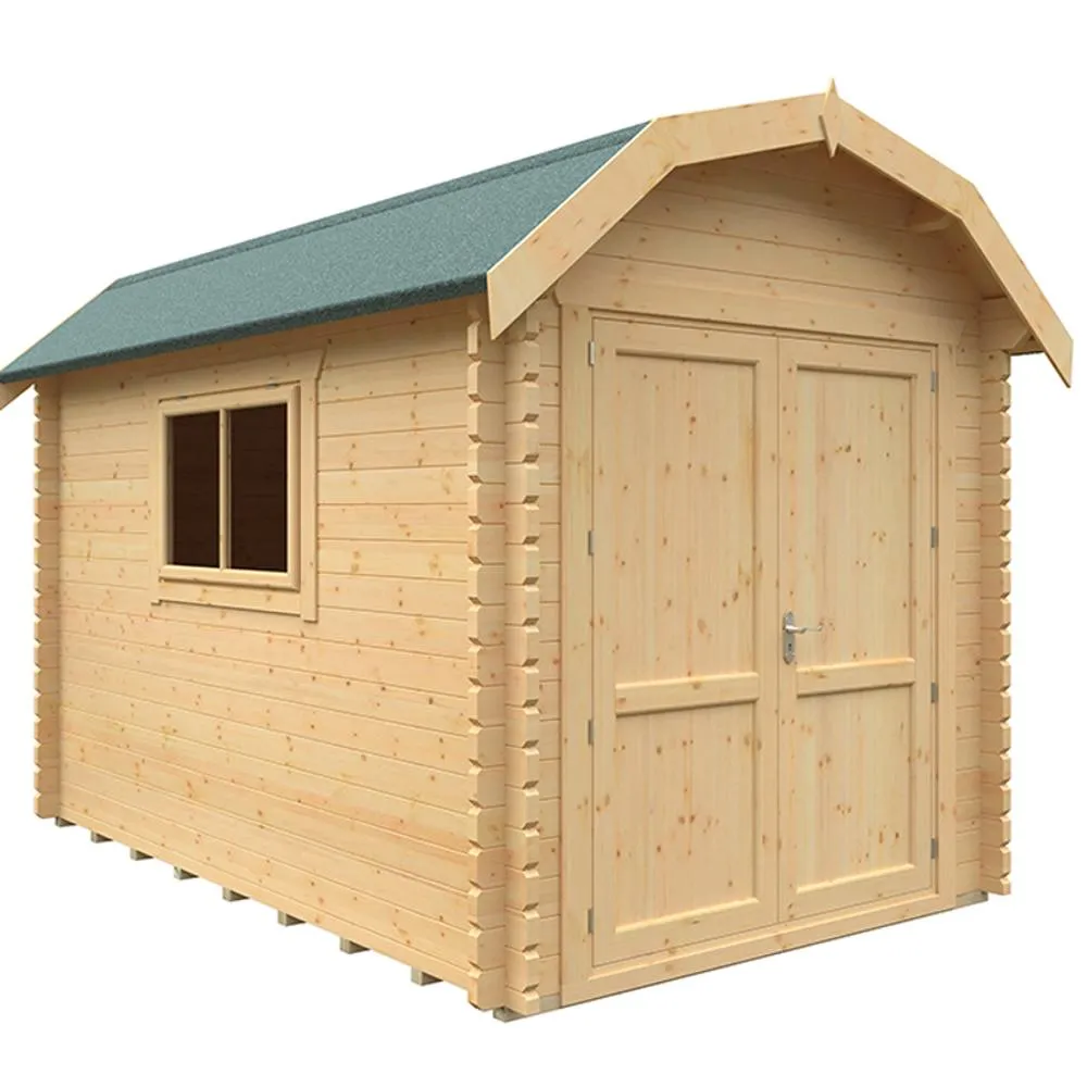 Buttercup Farm 12x8w The Alford Barn Plus 44mm Cabin - L355 x W235 x H277.6 cm in Natural 2