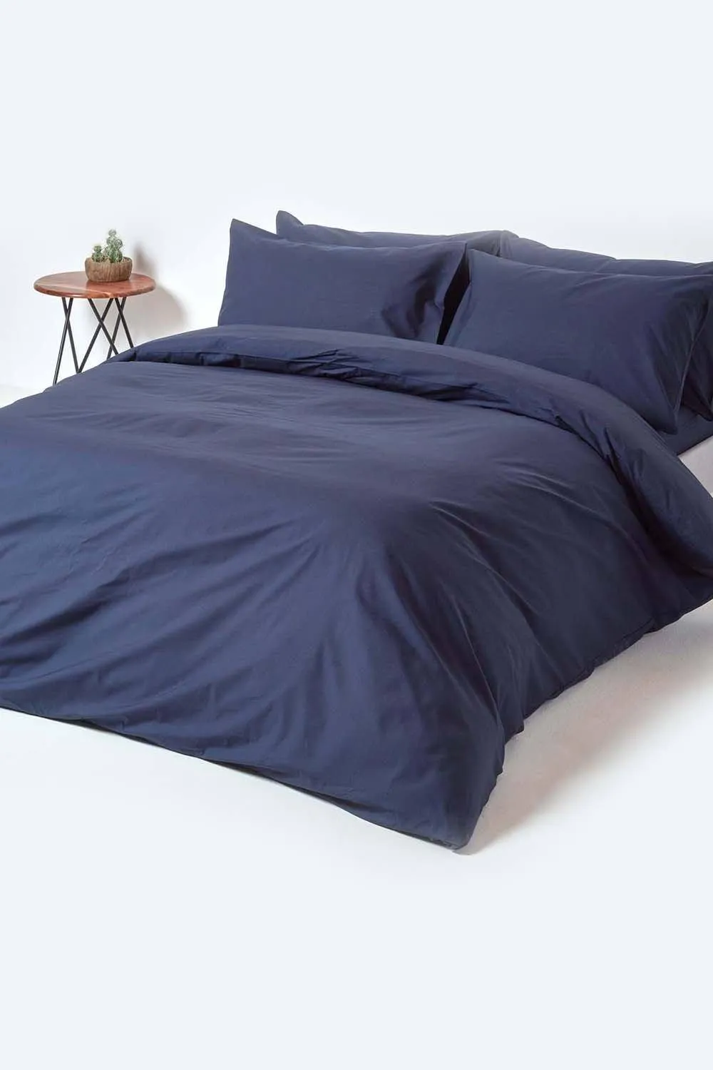 Homescapes Egyptian Cotton Flat Sheet 200 Thread Count in Navy 4