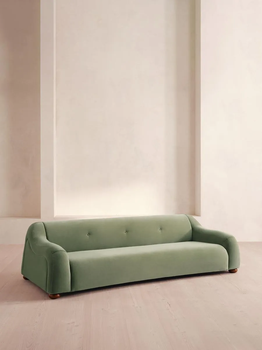 Liana Four Seater Sofa, Velvet, Seafoam