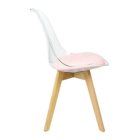 Fusion Living Soho Clear Plastic Dining Chair with Squared Legs 4