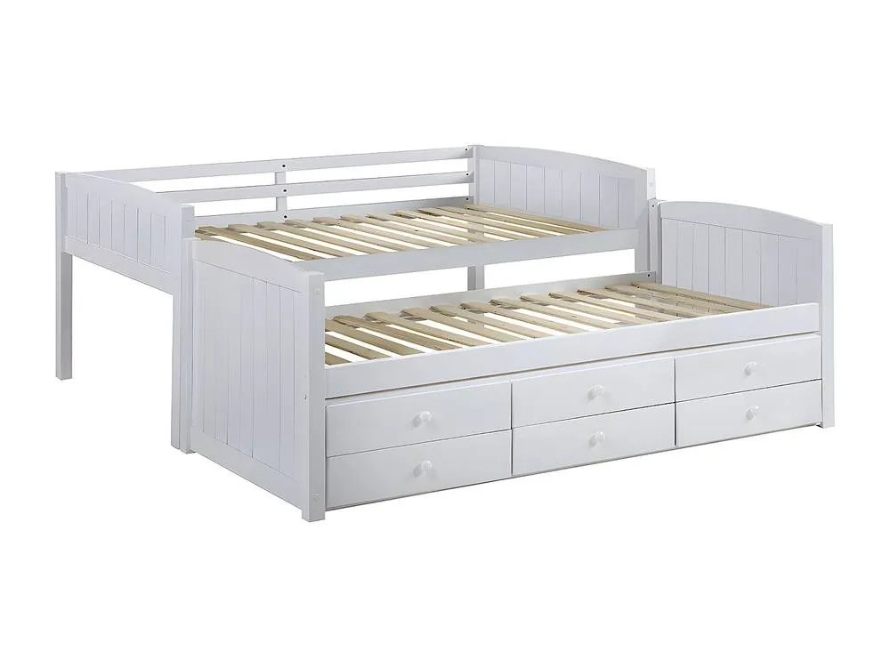 Vente-unique Splittable Bunk Beds - 2 X 90 X 190 Cm - With Storage - White Pine 6