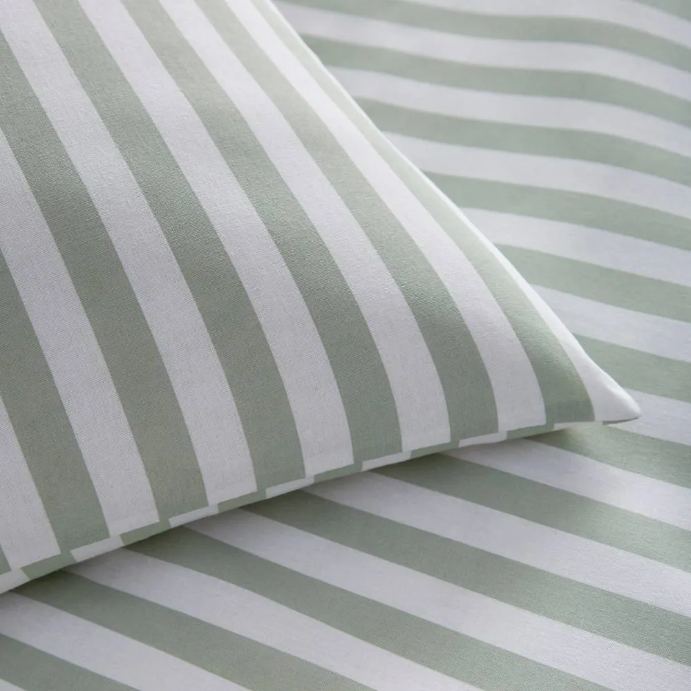 Portfolio Home Pencil Stripe Duvet Cover Set in Green 2