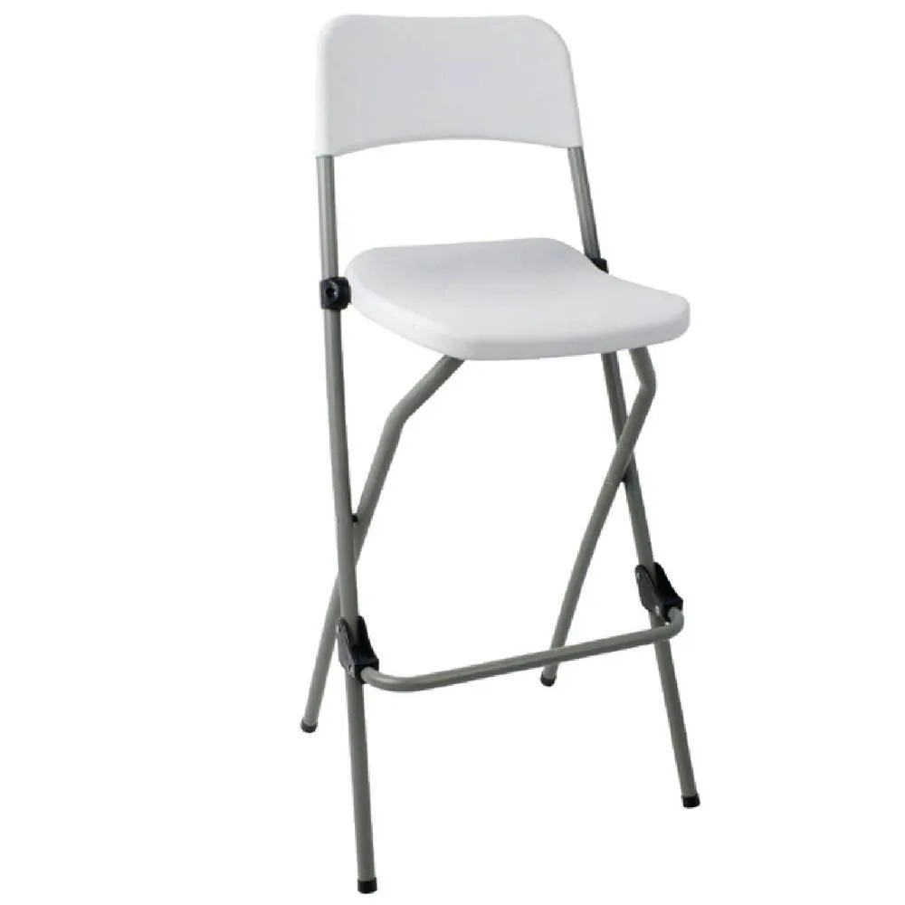 netfurniture Bazon Folding Kitchen Breakfast Bar Stool Indoor & Outdoor Assembled in White 2