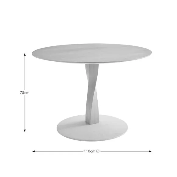 Arlette 4 Seater Round Dining Table, Solid Oak and Oak Veneer 5