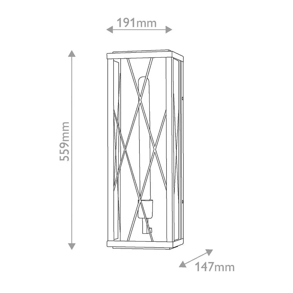 Netlighting Monte Large Flush Wall Lantern Black IP44 2