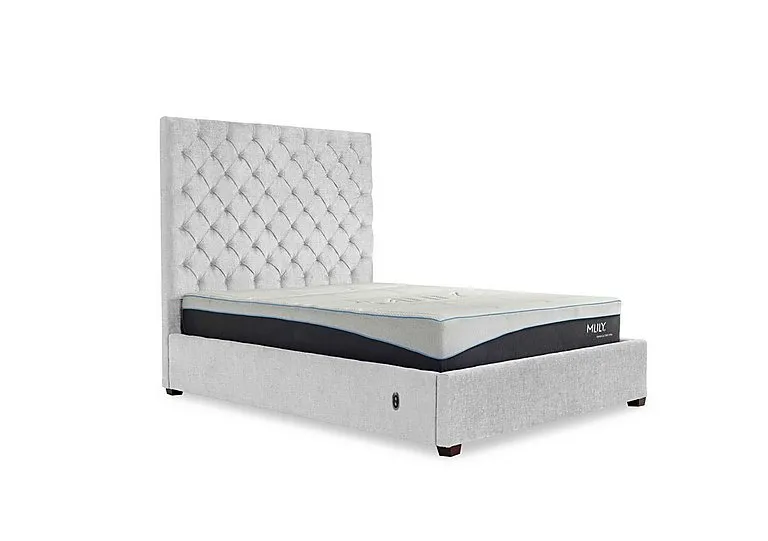 Charlotte 160cm Headboard Electric Ottoman Bed Frame - Double - Ciaga Silver