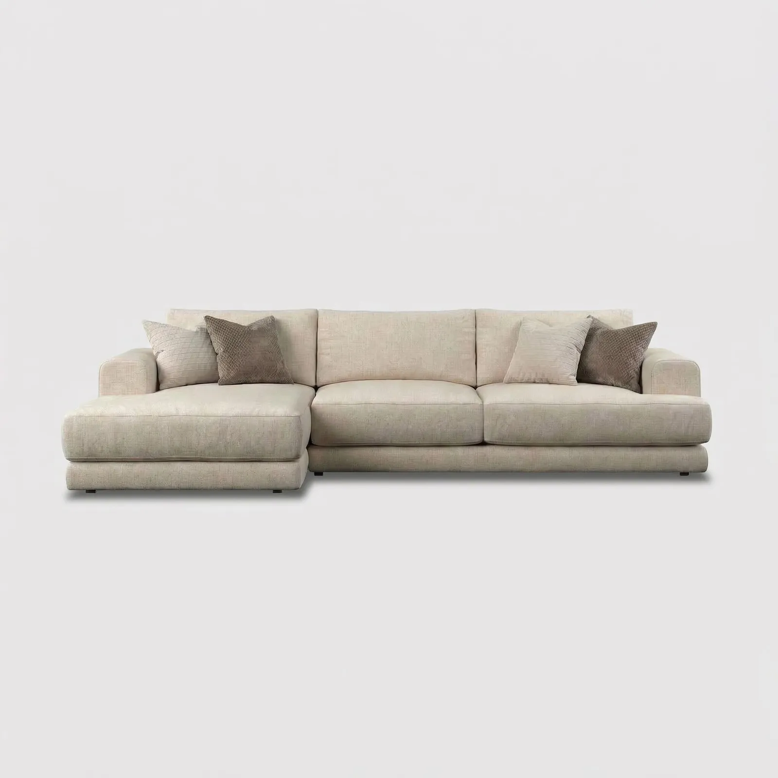 Lomax Large Chaise Modular Sofa Lhf, Neutral Fabric | Barker & Stonehouse