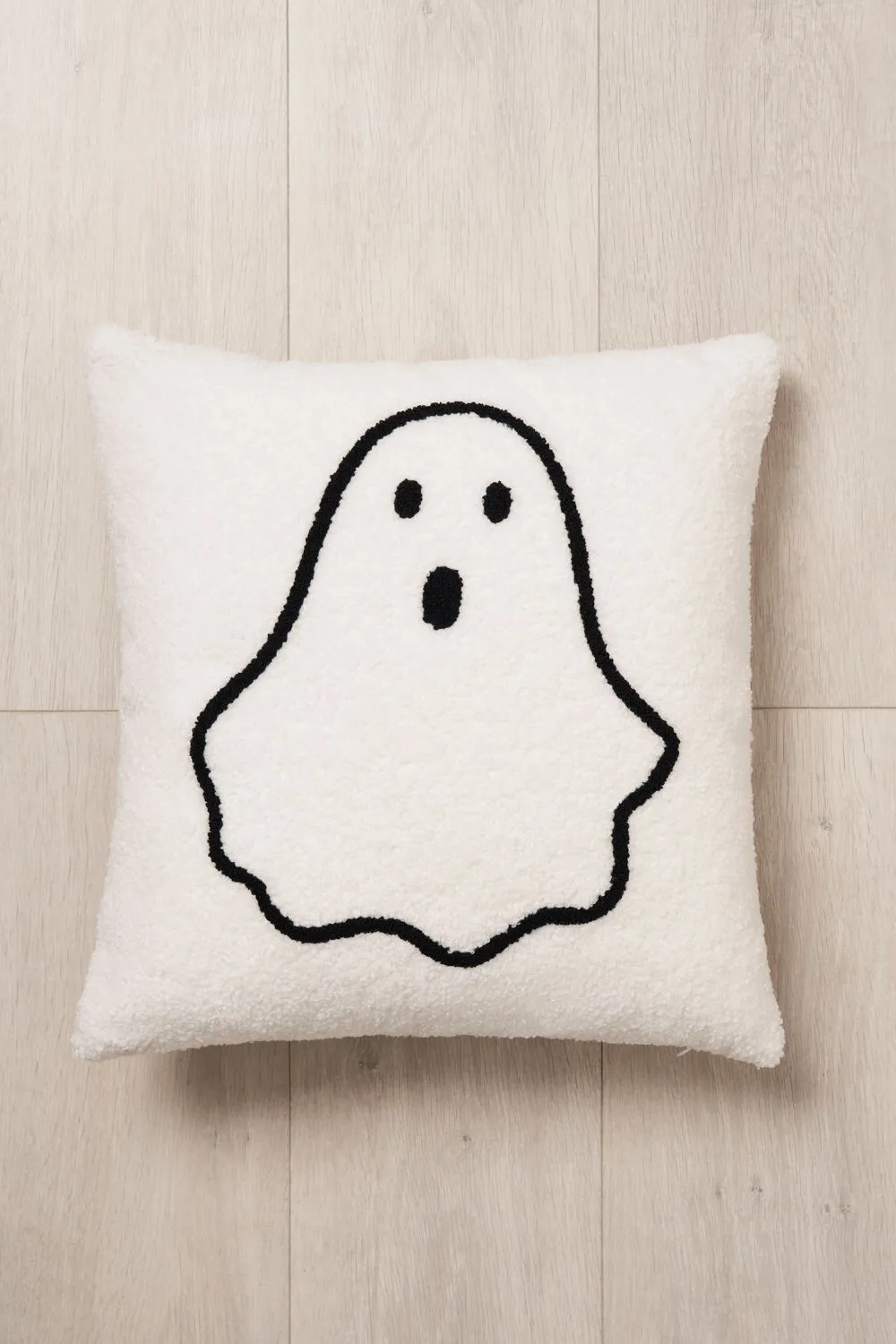 BHS Halloween Ghost Tufted Cushion in White 3