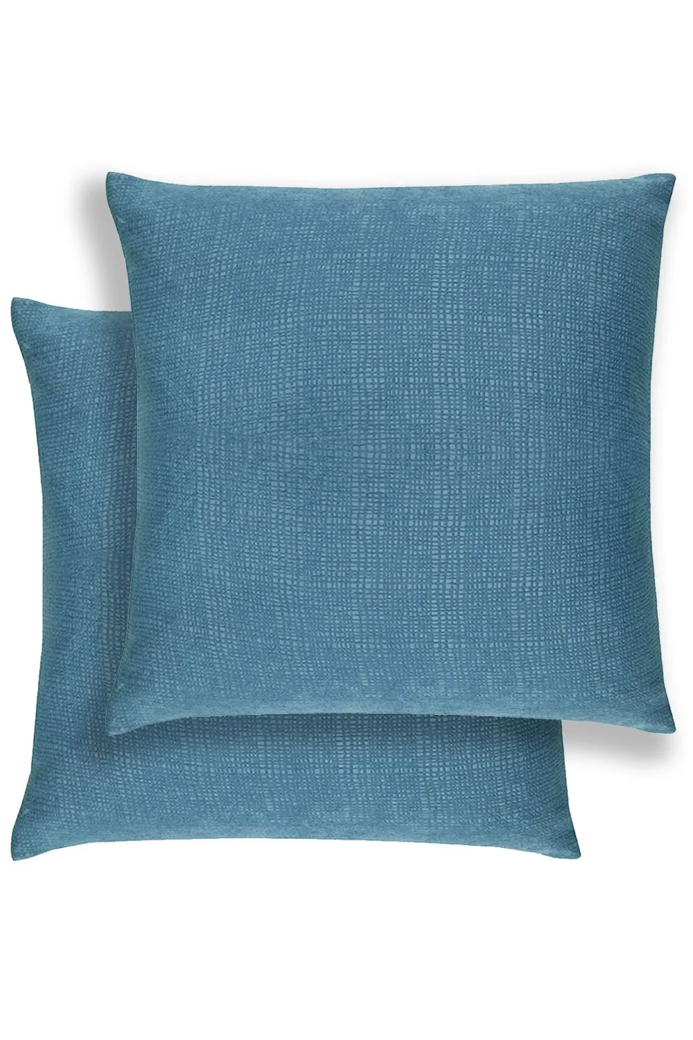 Enhanced Living Pair of Matrix Textured Double Sided Zip Opening Piped Edge Cushion Covers - 43x43cm - Cases Only in Teal