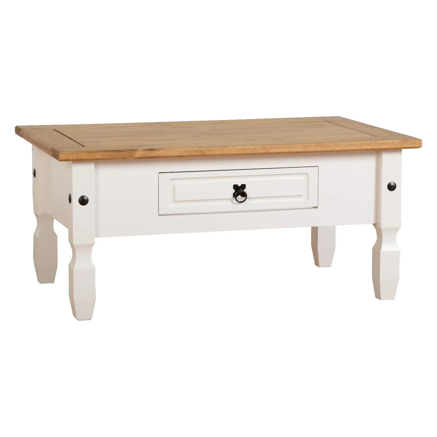 Corona White Coffee Table Brown