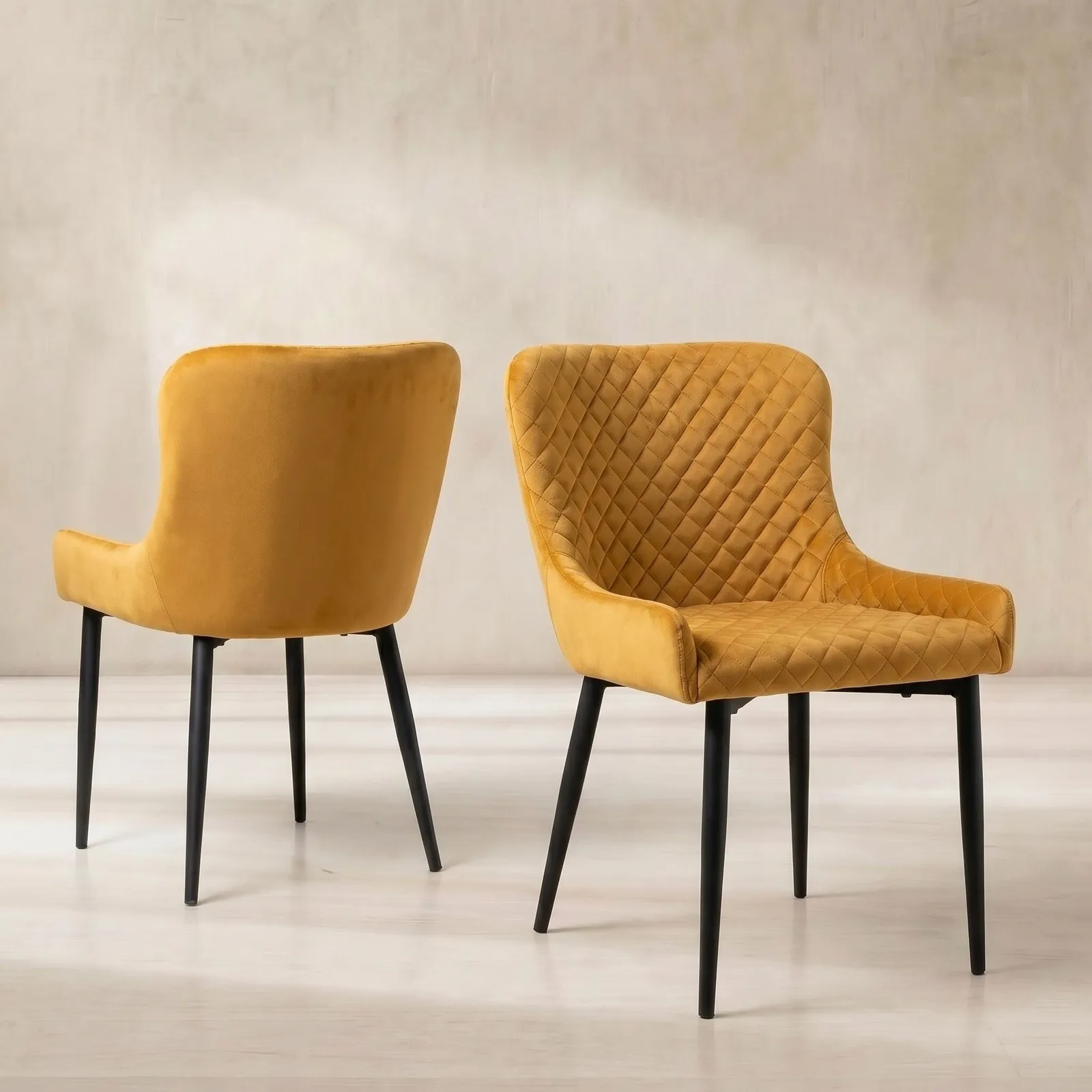 Rivington Dining Chair, Yellow Velvet | Barker & Stonehouse