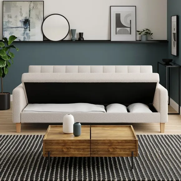 Harlow Boucle Ivory Storage Sofa Bed 3