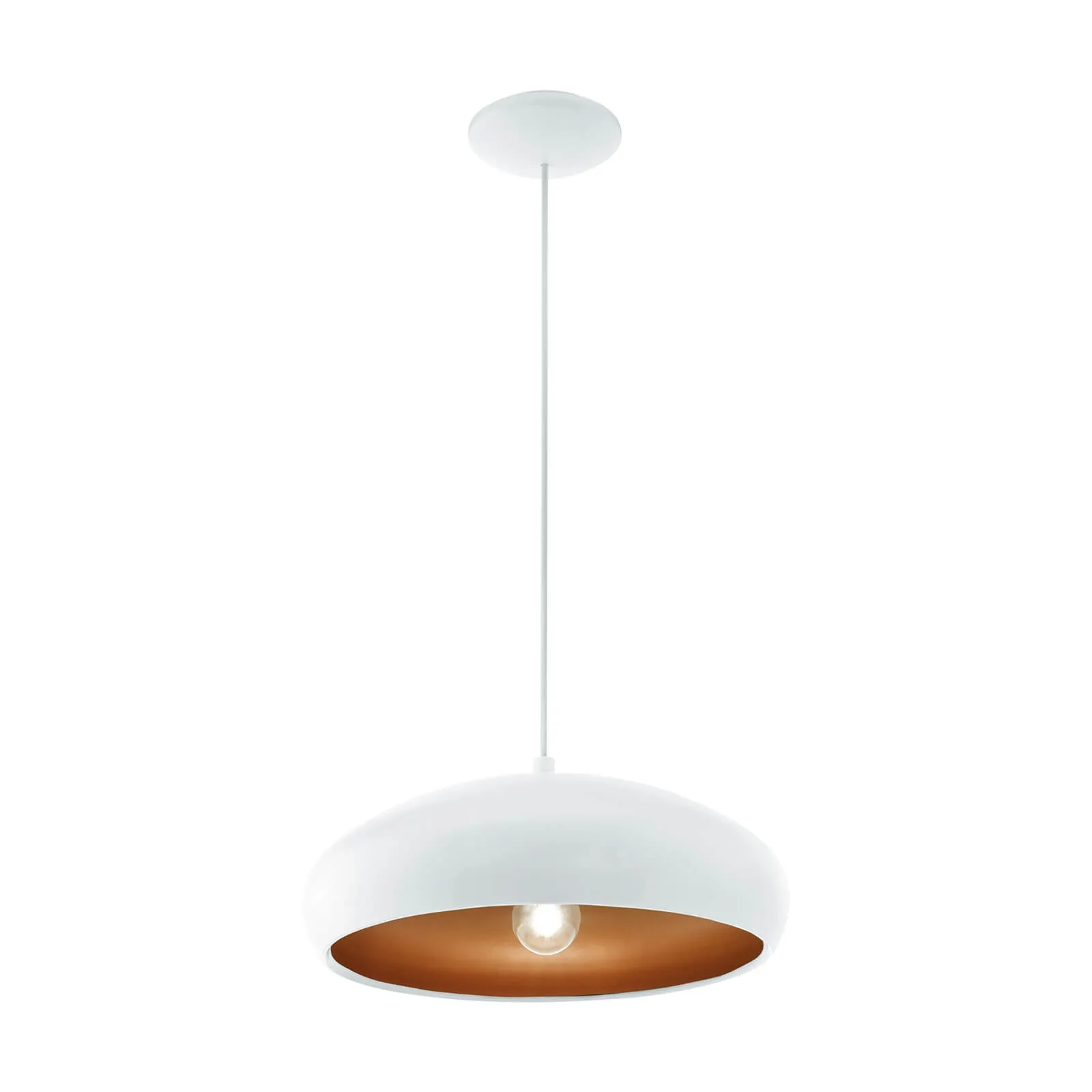 Eglo Mogano 1 Pendant Light - White & Copper