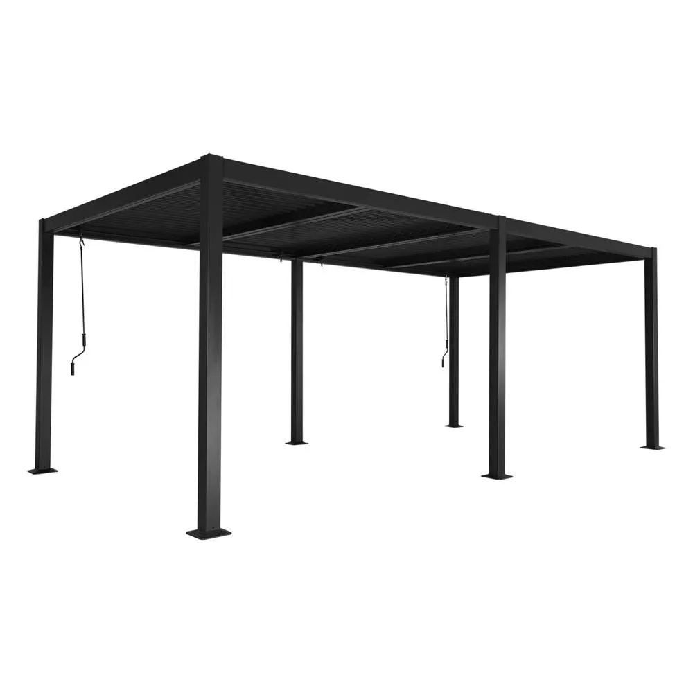 sweeek Louvered pergola aluminium & steel 6 x 3m in Black 2