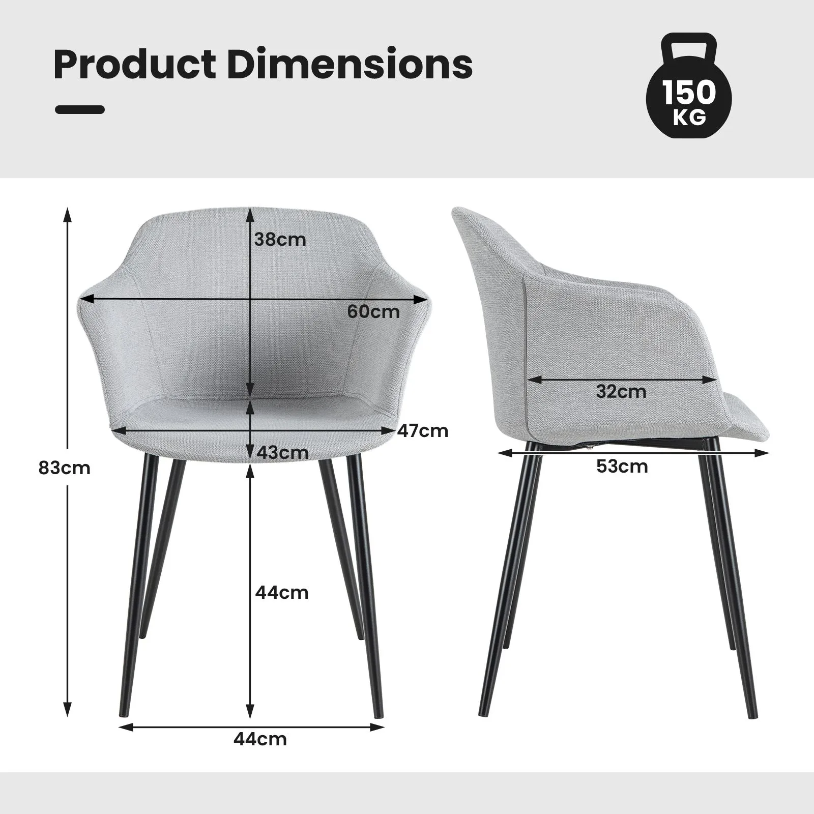 Costway Set of 2 Dining Chairs Upholstered Armless Accent Chair With Ergonomic Backrest in Off-White 2