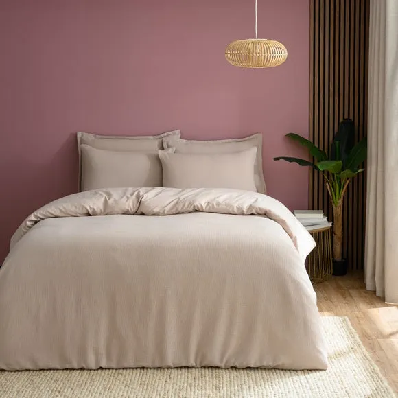Newston Waffle Polycotton Duvet Cover & Pillowcase Set 2