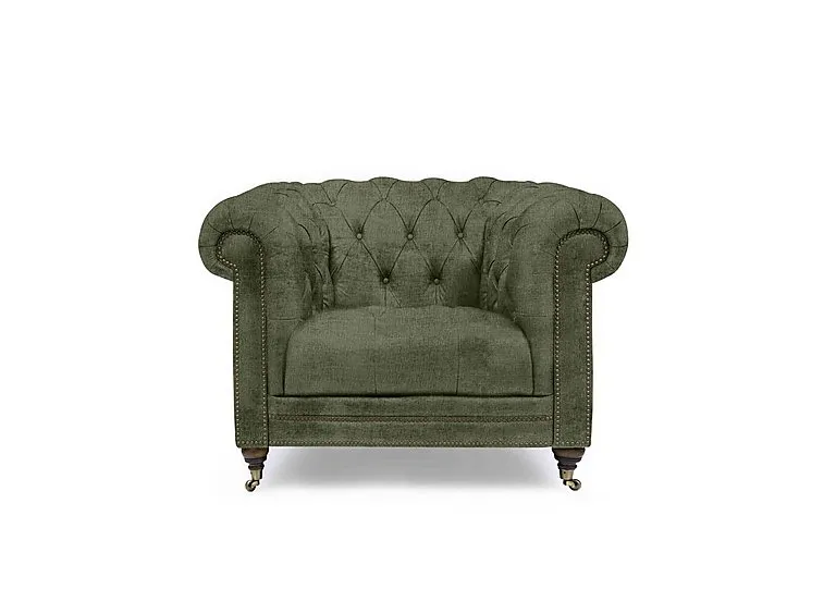 Walter Fabric Chesterfield Chair - Hunter Green