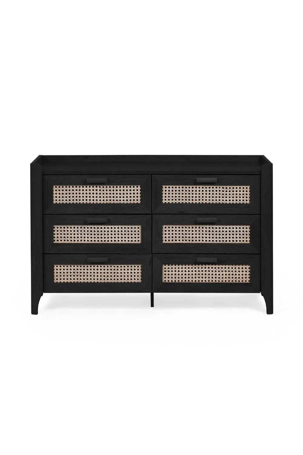 Julian Bowen Sydney Rattan Print 6 Drawer Wide Chest in Black 4