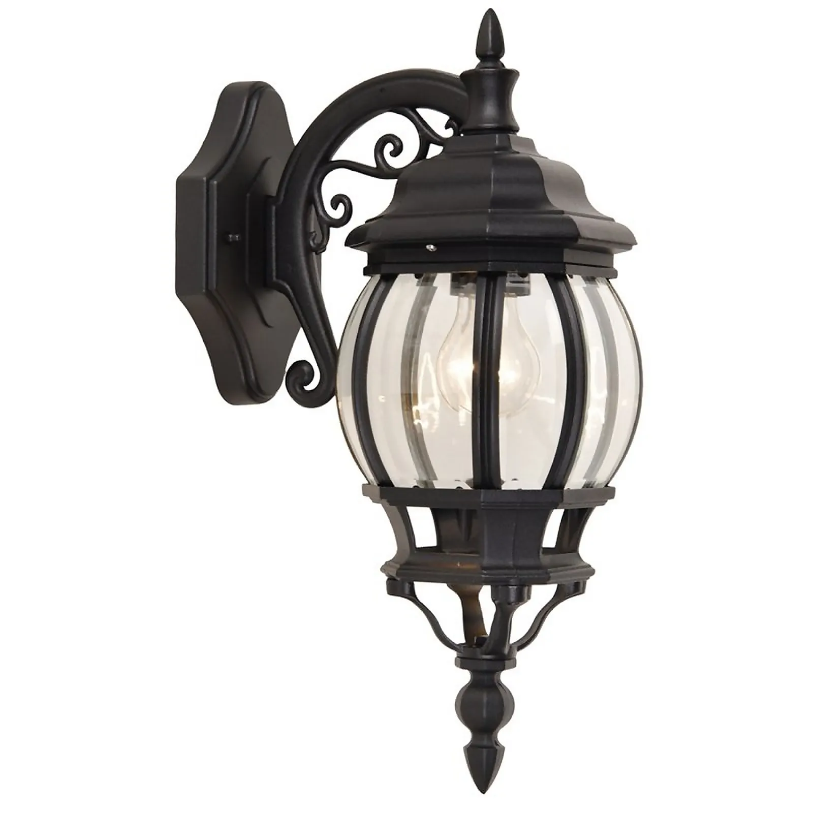Lutec Canterbury E27 IP44 Wall Light - Graphite