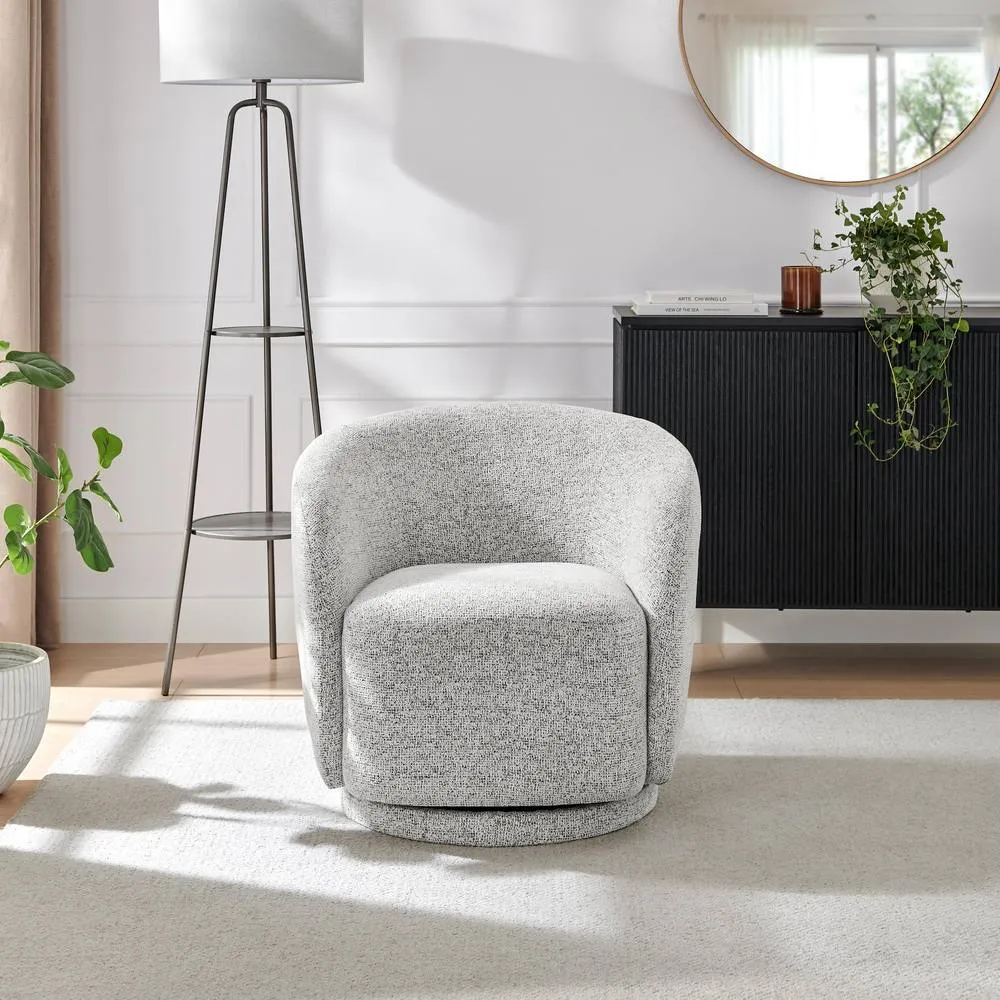 FurnitureboxUK Romilly Fabric Swivel Accent Tub Chair in Grey 2