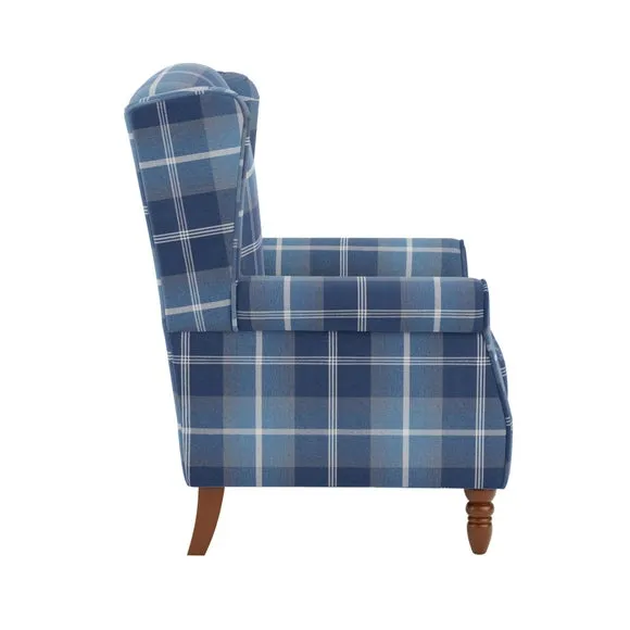 Oswald Check Wingback Armchair 5
