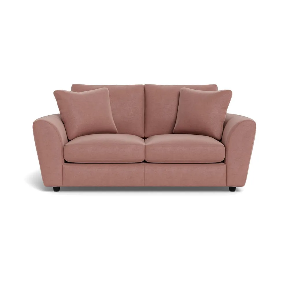 Heal's Snooze 3 Seater Sofa Smart Luxe Velvet Dusky Pink Black Feet