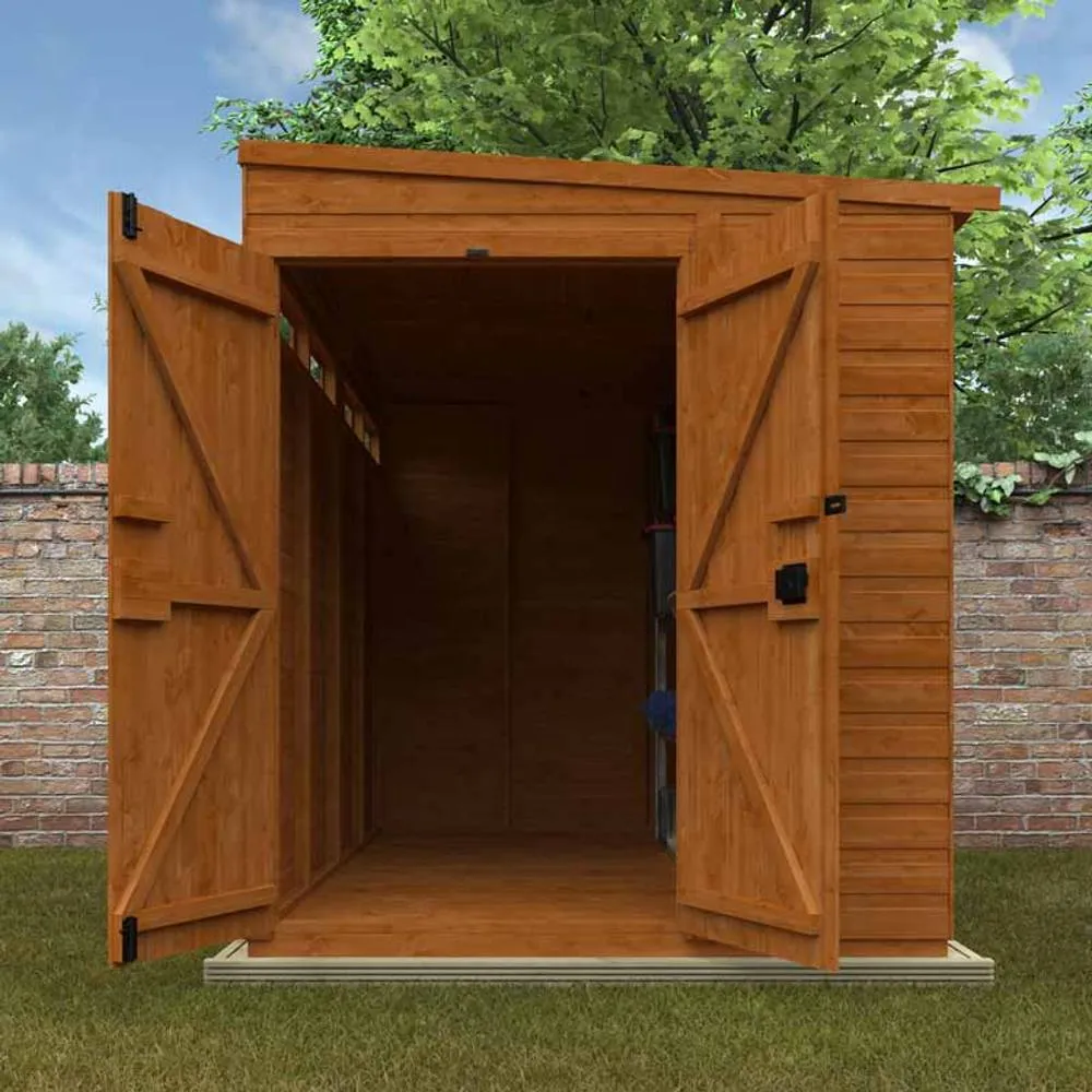 Buttercup Farm 8x6 Flex Pent Security Doubel Door 12mm Flex - L238.8 x W175 x H203 cm in Burnt Orange 3