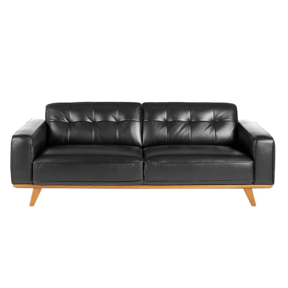 Angel Cerda Chester 3-Seater Sofa in Black Cowhide Leather 2
