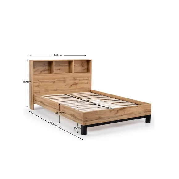 Bali Bookcase High Back Bed Frame 3