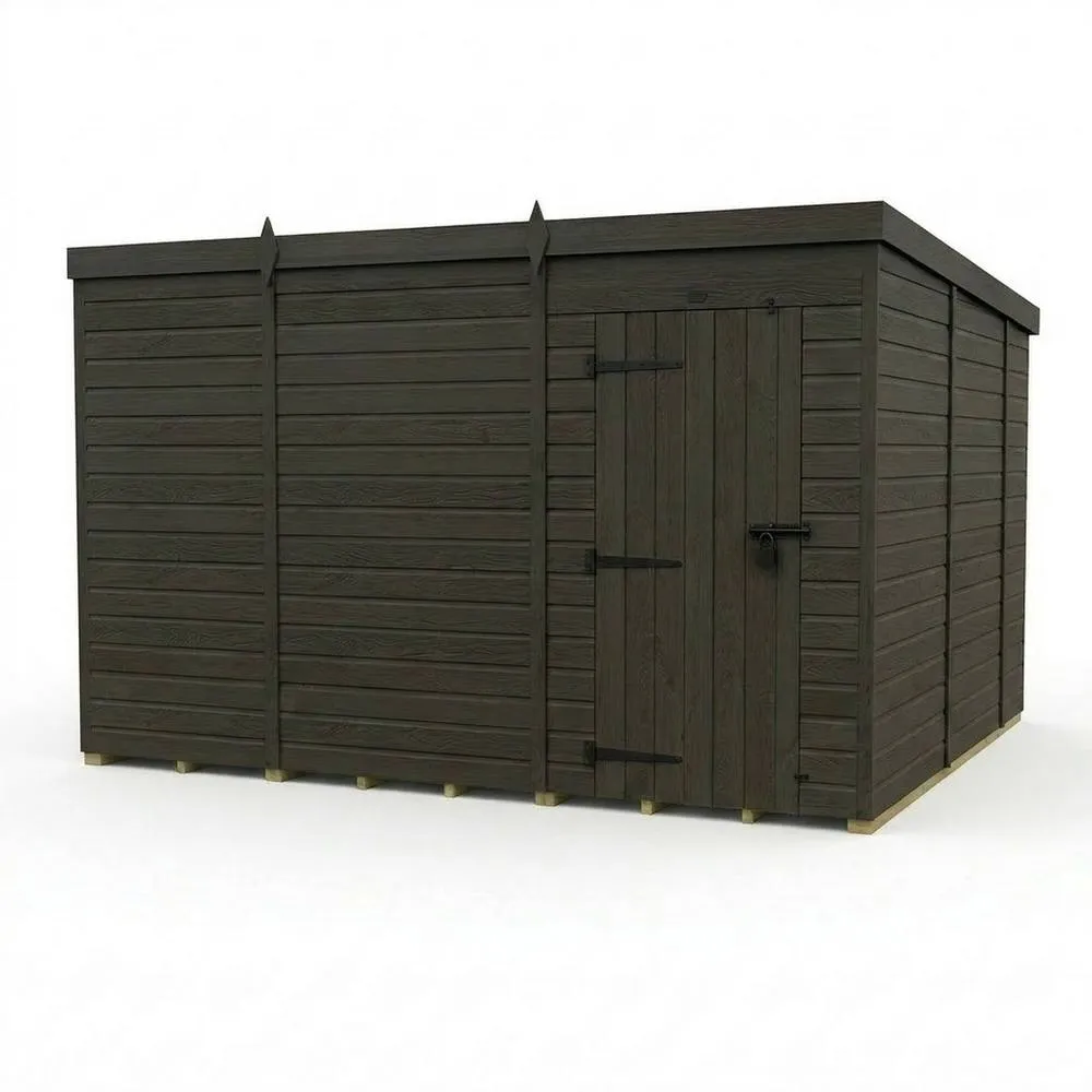 Buttercup Farm 11ft x 10ft Composite Pent Garden Shed Single Door No Windows - Grey