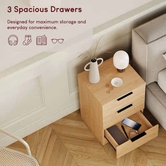 Hayes Set of 2 3 Drawer Bedside Tables 4