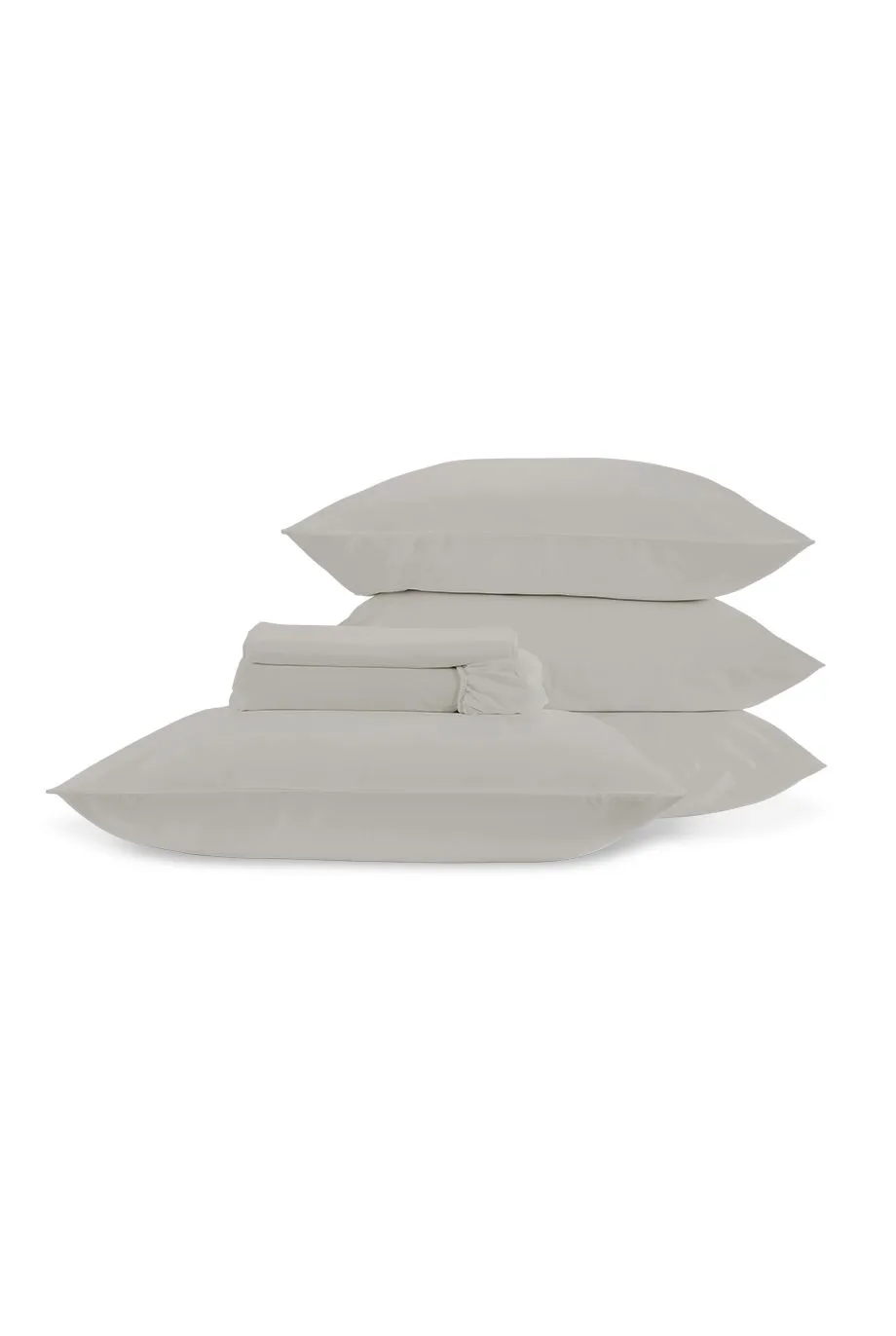 CHRISTY 400TC Luxury Cotton Sateen Plain Dye Full Sheet Bundle in Light Grey 4